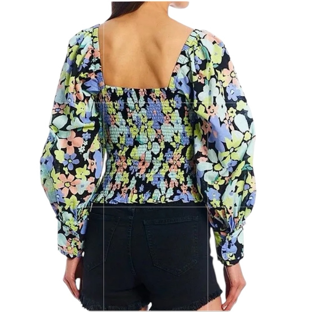 Free People Ariana Smocked Floral Blouse - Picture 10 of 15